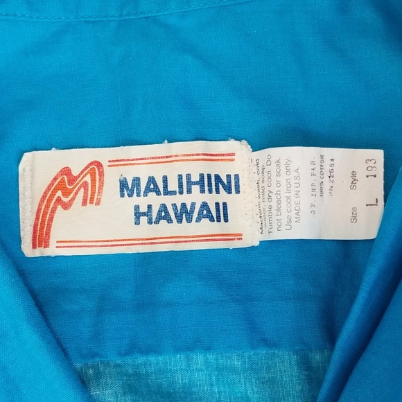 Malihini Hawaii Hawaiian Aloha Shirt Large VB15 - Picture 5 of 6